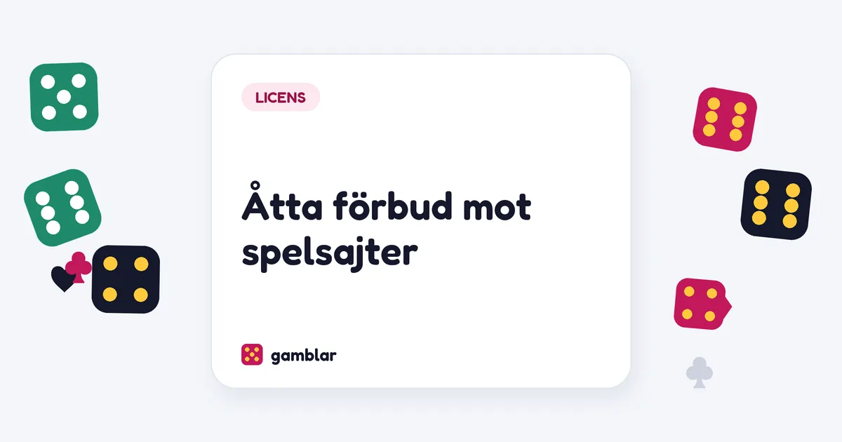 Åtta förbud mot spelsajter